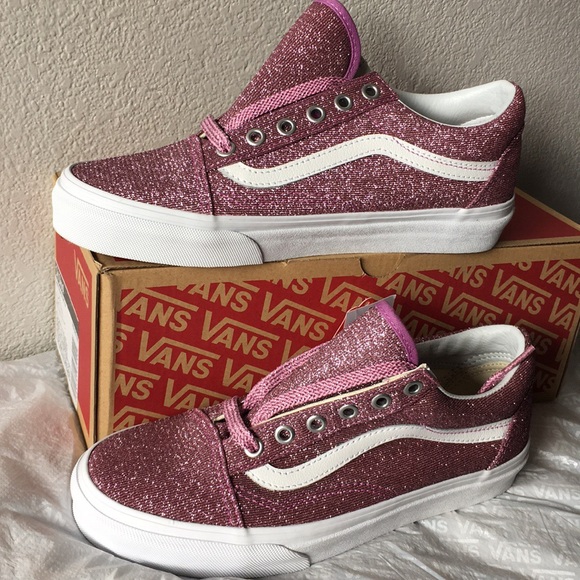 vans old skool glitter pink